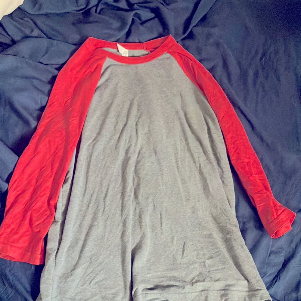 Grey and red long sleeve